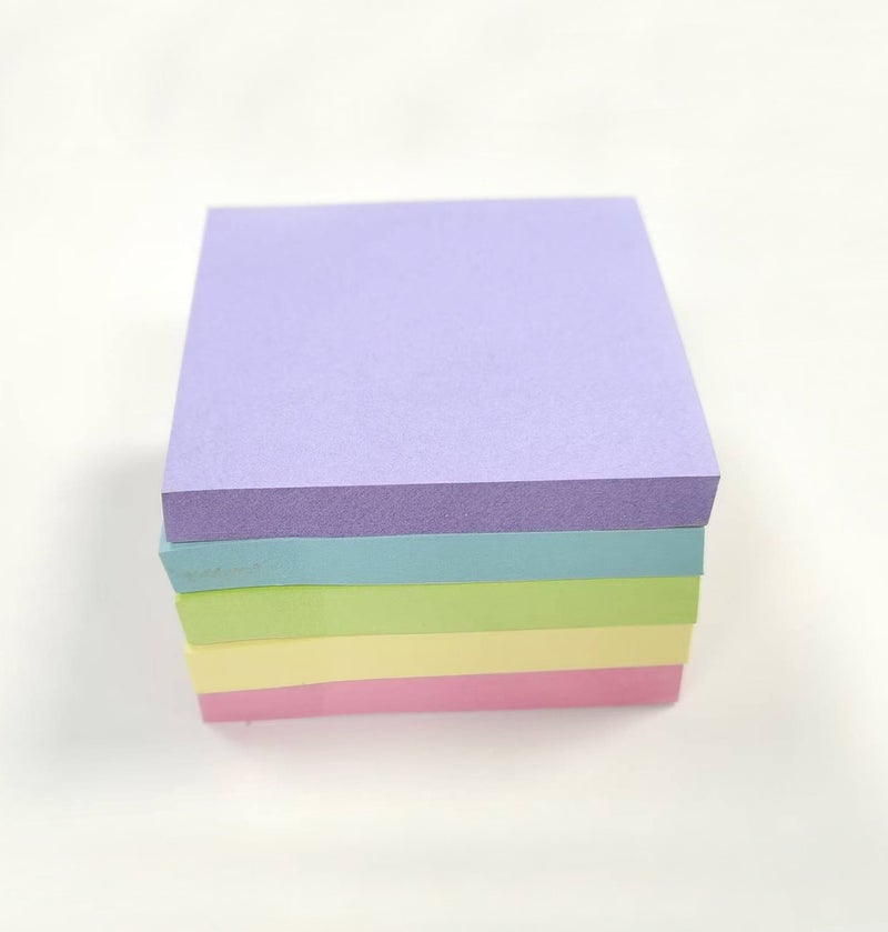 ملاحظات لاصقة بألوان زاهية، سهلة اللصق للاستخدام المنزلي والمكتبي والمفكرات، 100 ورقة/دفتر (5 ألوان/عبوة) - Image 2